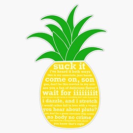 Psych Quotes Pineapple Bumper Sticker Vinyl Decal 5 inches