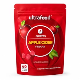 Ultrafood - Gomitas de Vinagre de Manzana Organico  Gummies Apple Cider  Mejora el proceso digestivo  Sin azúcar añadida  Delicioso Sabor Manzana...  
