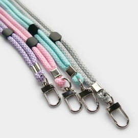 trage.band® Long Adjustable Lanyard Neck Strap with Carabiner Hook, 4 Bright Patterned