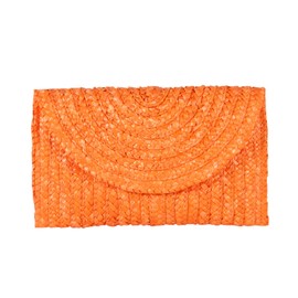 EVEOUT Women's Straw Clutch Handbag Summer Woven Purse Beach Holiday Wedding Handbag, orange, Elegant