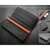 United HOMME UH-1074 Black Horsehide Cross Line Bi-Fold Long Wallet,