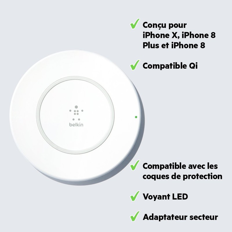Belkin 7.5 W Wireless Charging Pad, EU Version, White