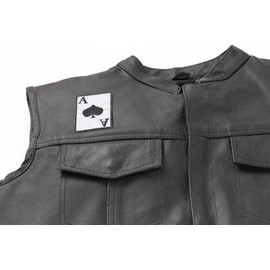 Reflective Ace of Spades Patch - 2x3 inch. Embroidered Iron on Patch (P3450)