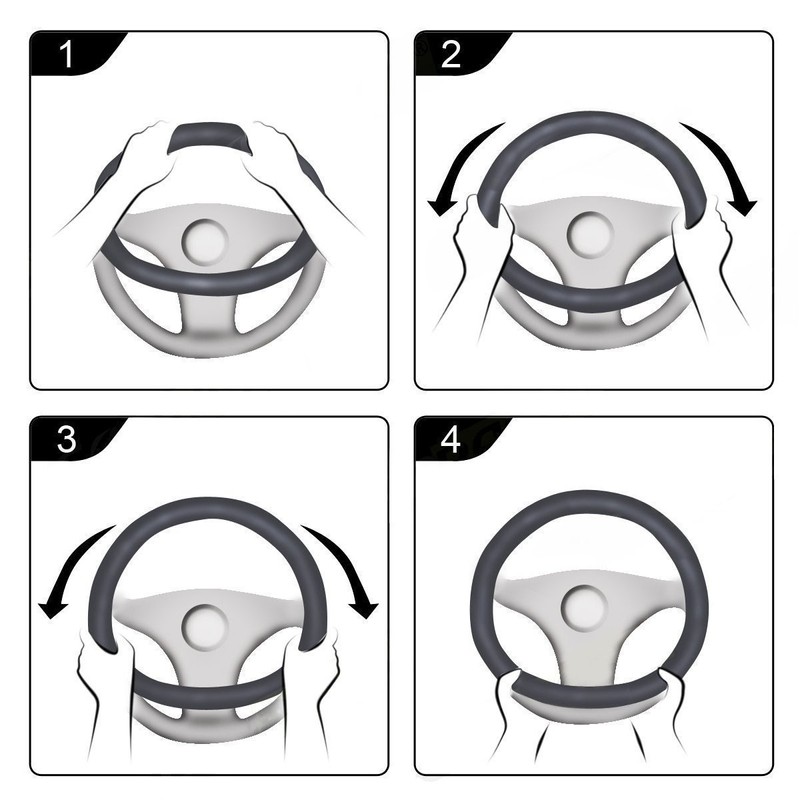 WJMZ Fluffy Steering Wheel Cover D Shape, Cute Fuzzy Steering