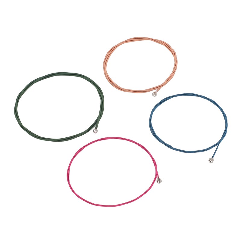 4Pcs Electric Bass String Set Clear Bright Sound Metal Colored