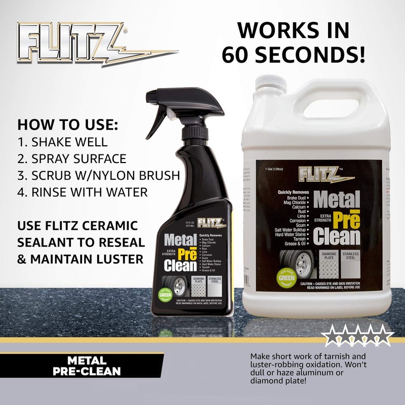 Flitz Metal Pre-Clean - 16oz of USA-Made Stainless Steel Cleaner
