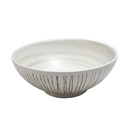 Chojukusa White Noodle Bowl, 8.4 inches (21.4 cm), Ramen, Okonomi-don, Kakikomi, Multi-use, Kyodon, Set Meal, Udon, Soba, Donburi Don, Mino Yaki, Made in Japan