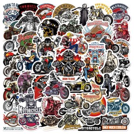 100 Stück Motorrad Aufkleber, Motorrad Aufkleber Pack, Coole Motorrad Sticker, Motorrad Hot Rod Aufkleber Set, Wasserdichte Vinyl Graffiti Sticker für Laptop Gitarre Koffer Motorrad