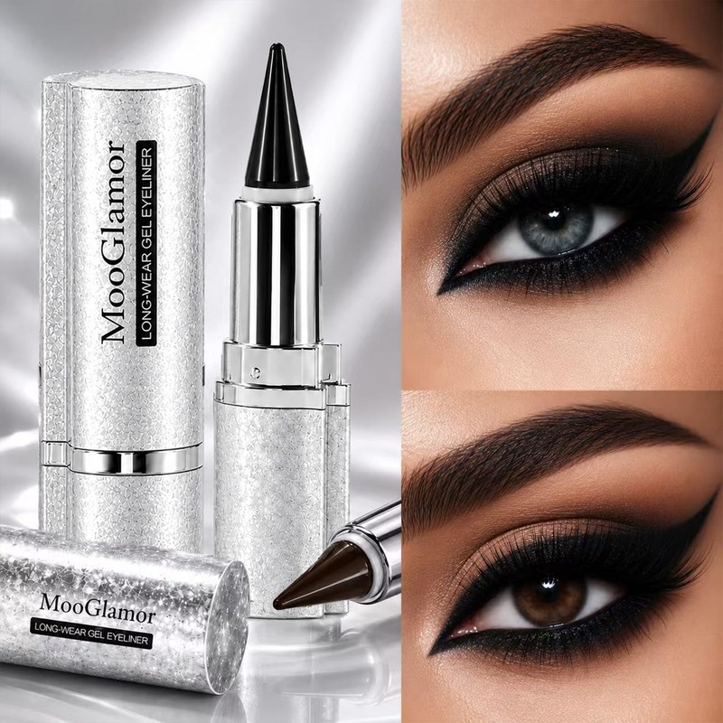 MooGlamor 2 Pcs Black Eyeliner Gel Pen Eyeshadow Stick