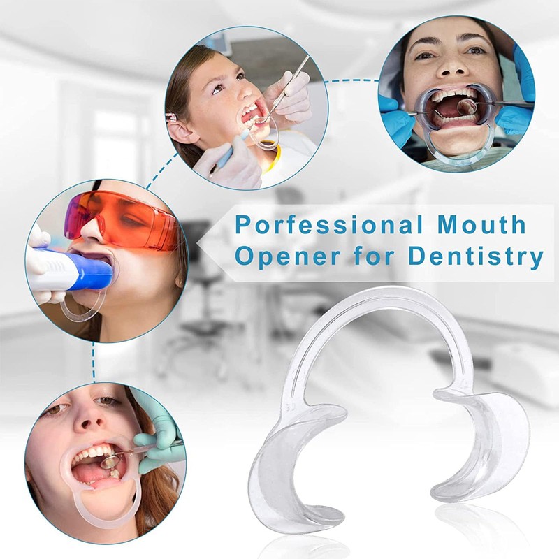 10 Pieces C-Shape Cheek Retractor, Disposable Mouth Opener for Dental