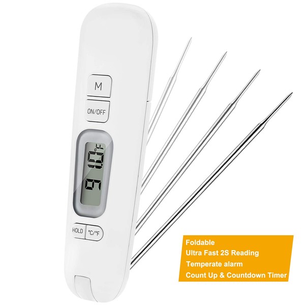 Meat Thermometer, Regetek Digital Cooking Thermometer Instant Read Thermometer, Kitchen Food Grill Barbecue Smoker Meat Fried Milk Yogurt Candy Thermometer
