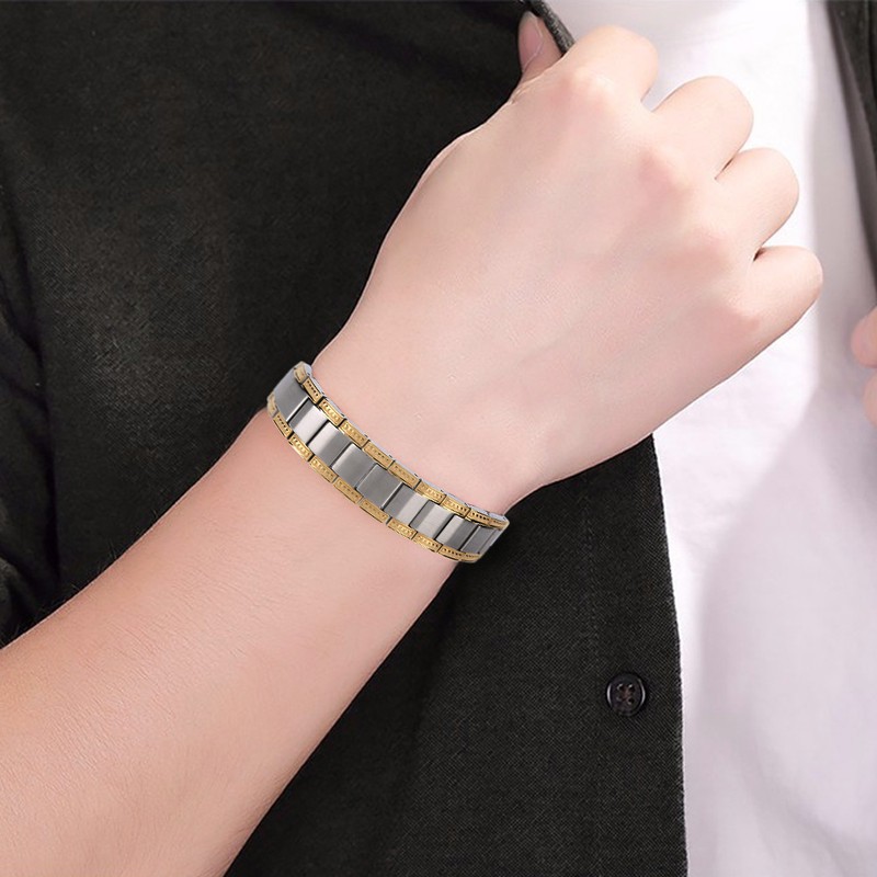 Double Strength Titanium Steel Magnetic Therapy Lose Weight Bracelet for