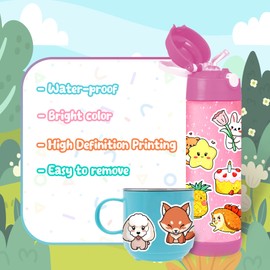 Kolmi Big Stickers for Kids, Water Bottle Stickers Waterproof Vinyl Stickers for Girls Cute Dishwasher Safe Stickers Packs Assorted Sticker Bulk for Girls, Boys (Cute Stickers 100 PCs)