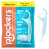 Plackers Twin Line Dental Floss Picks, Dual-Line Tuffloss, Easy Storage,