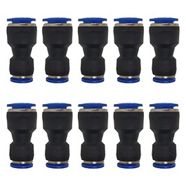 zjxed 10mm OD x 8mm OD Pneumatic quick Connector Push to Connect fittings Straight reducer Union/Coupler (Pack of 10