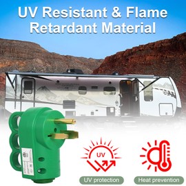 50 Amp Female 6-50P Plug & 6-50R Receptacle Set for RV, EV Charger, Welder Machine, (Green) 3 Prong 125/250V Heavy-Duty Electrical Connector , ETL Listed