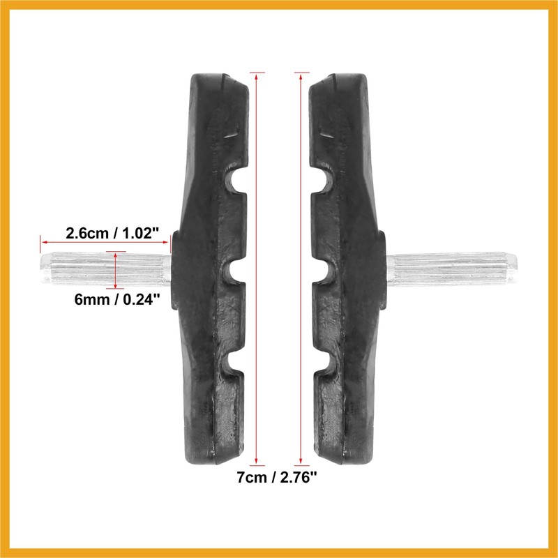 Partuto 4 Pair Bike Cantilever Brake Pads Threadless Post Mountain