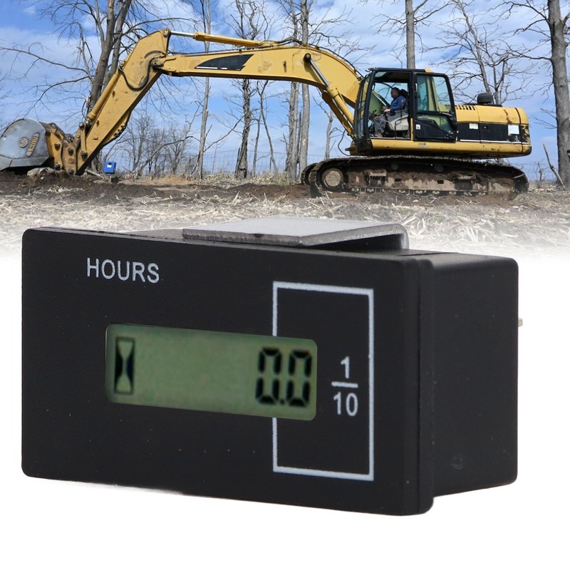 Excavator Timer Hour Meter Remote Control LCD Digital Display 12V‑36V