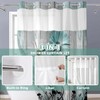 Shellspace No Hook 3 in 1 Shower Curtain with Snap