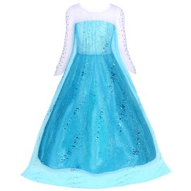 Jurebecia Elsa Princess Dress for Girls Kids Birthday Cosplay Party Costume Christmas Outfit with Accessories Size 2T