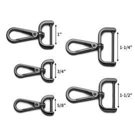 DEVPSISR 4pcs Detachable Snap Hook Swivel Clasp with Screw Bag Leather Strap Hardware Replacement,Gunmetal1 1/4