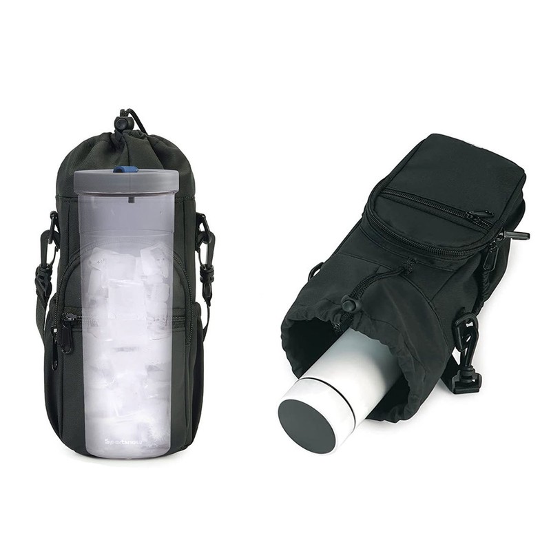 Insulated Water Bottle Carrier Adjustable Shoulder Strap 32oz 40oz Bottle
