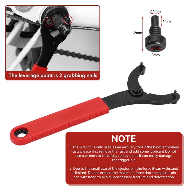 165x30x7mm/6.5x1.2x0.3in Bike Bottom Bracket Wrench, Adjustable Pin Spanner Wrench Repair