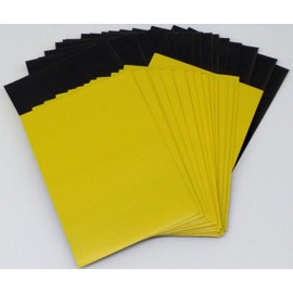 docsmagic.de 200 Premium Bi-Color Card Sleeves Mat Yellow/Black Standard Size 66 x 91 Card Sleeves Yellow Black