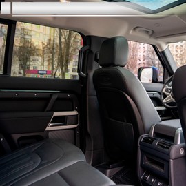 RATCHROLL 1 Pcs Universal Car Trash Can Hanging 9.1" Length 5.5" Width 9.1" Height Trash Bin Blue Black Fabric Rhinestone