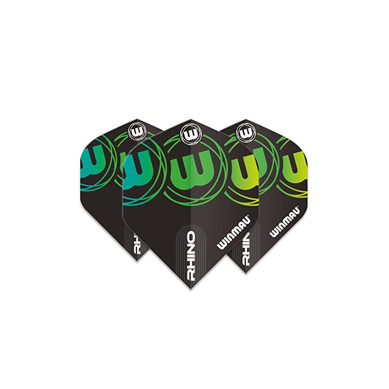 WINMAU Rhino Black & Green Extra Thick Dart Flights -