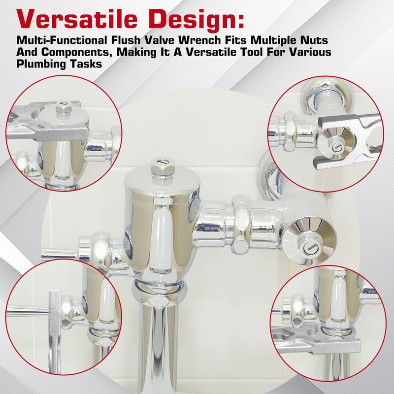Yaocom 7-3/4 Spud Wrench Flush Valve Wrench Ergonomic Multiple Wrenches