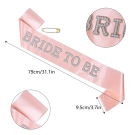 Dmnnlp Bride to Be Sash, Elegant Pink Bride Sash with Pearls and Rhinestones 160 x 9cm, Hen Party Sashes, Ideal for Bachelorette Parties, Hen Parties, Bridal Showers and Weddings Decorations (1 Pack)