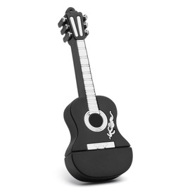 64GB USB Flash Drive Memory Stick Guitar Shaped Pendrive for External Data Storage, Silver