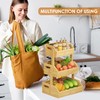 JANSNIMEN 3 Tier Bamboo Fruit Basket, Fruit Basket for Kitchen