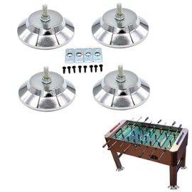 Pilarmuture 4Pcs Billiard/Pool Table Leg Levelers,5 Inch Metal Game Table Leg Levelers Heavy Duty Leveling Feet,Billiard Accessories,for Football/Soccer Table,PingPong Table,Air Hockey Table(Silver)