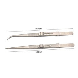 IWOWHERO 1pc Multifunctional Steel Elbow Tweezers Set Pointed Tips for Jewelry Repair Manicure and Precision Crafting Non- Design