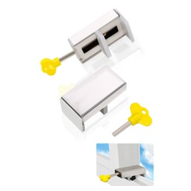 Tierneys Auxiliary Lock, Window Lock, Hexagonal Key Type, Tamper Prevention, Fall Prevention, Security Prevention, 2 Piece Set, For Veranda and Windows (2)