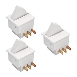 Heyiarbeit Refrigerator Door Light Switch 3Pin Universal Replacement LTK-17 Momentary Fridge Switch NC AC 250V 0.5A for Most Refrigerators Freezer White 3Pcs