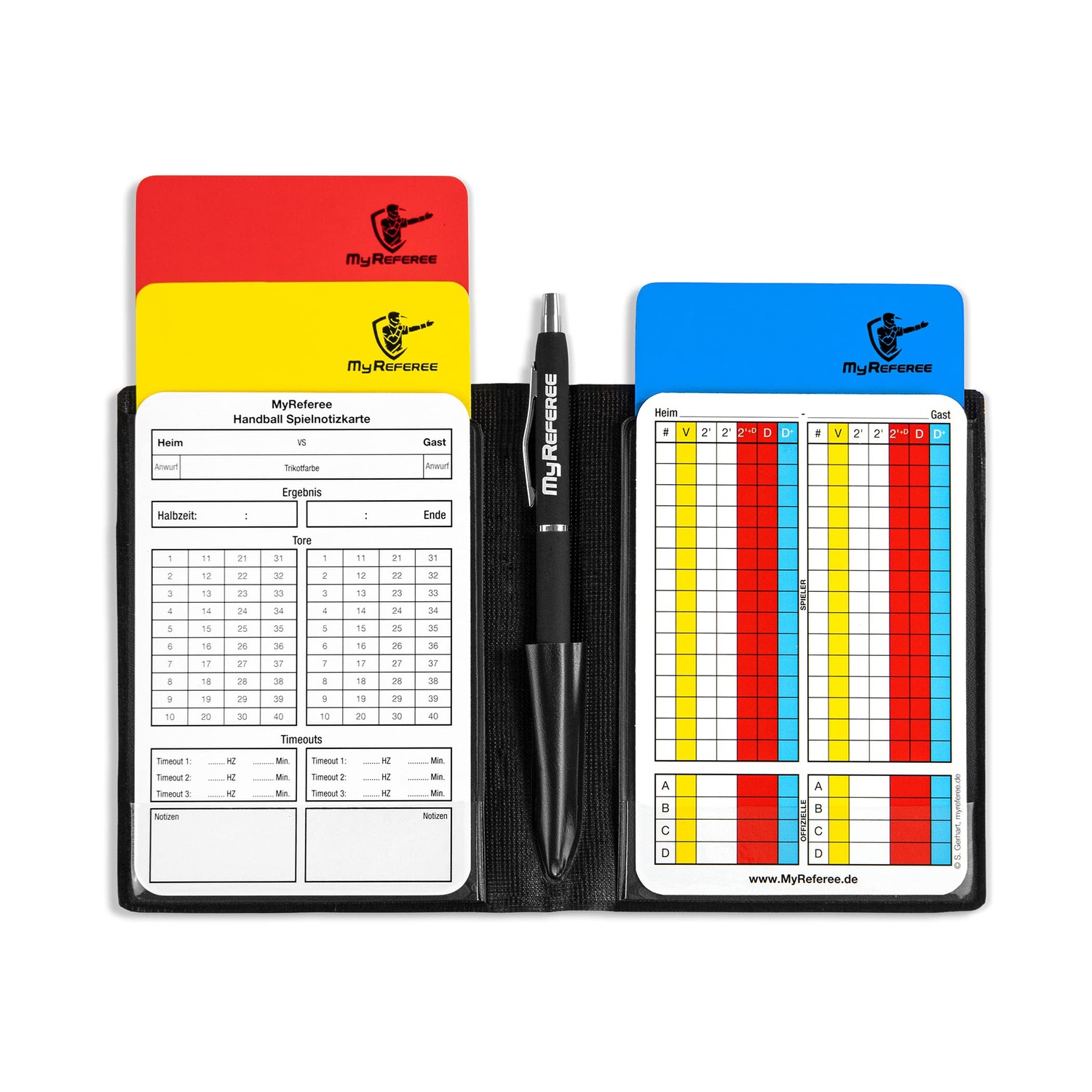 MyReferee Referee Set Mini Handball Including Game Note Cards ...