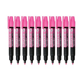 Marcador Permanente Uso Industrial Pentel Punto Fino Rosa/10 Piezas-MSP20-P