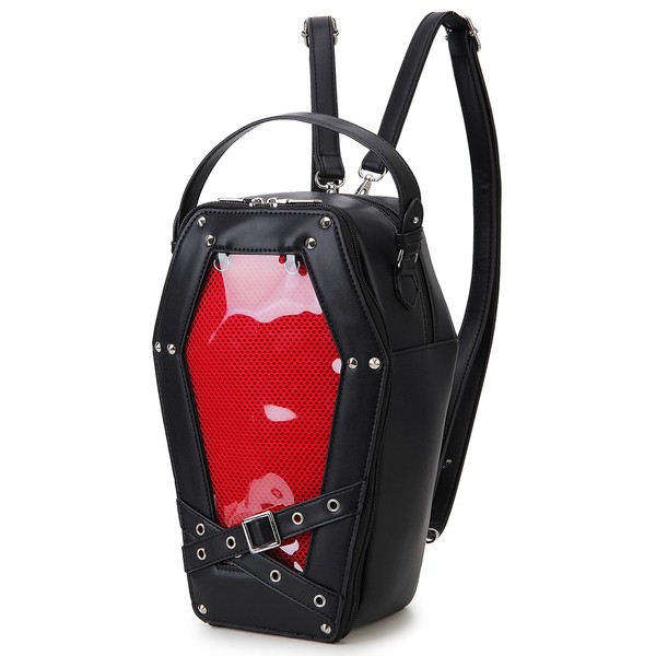 fancybag Coffin Shaped Gothic Ita Backpack Clear Window Women Handbag