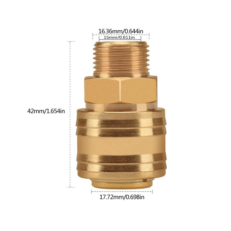 Compressed air coupling 1/4 inch, 1/2 inch, 3/8 inch, DN6,