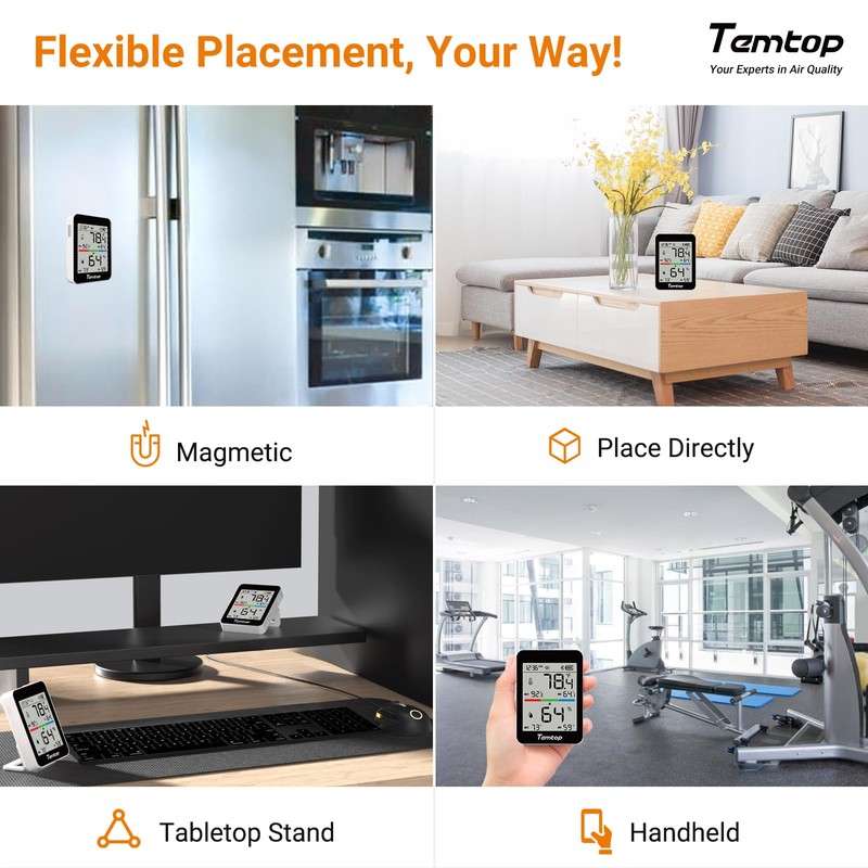 Temtop Humidity Meter T1, Indoor Thermometer for Room Temperature, Bluetooth