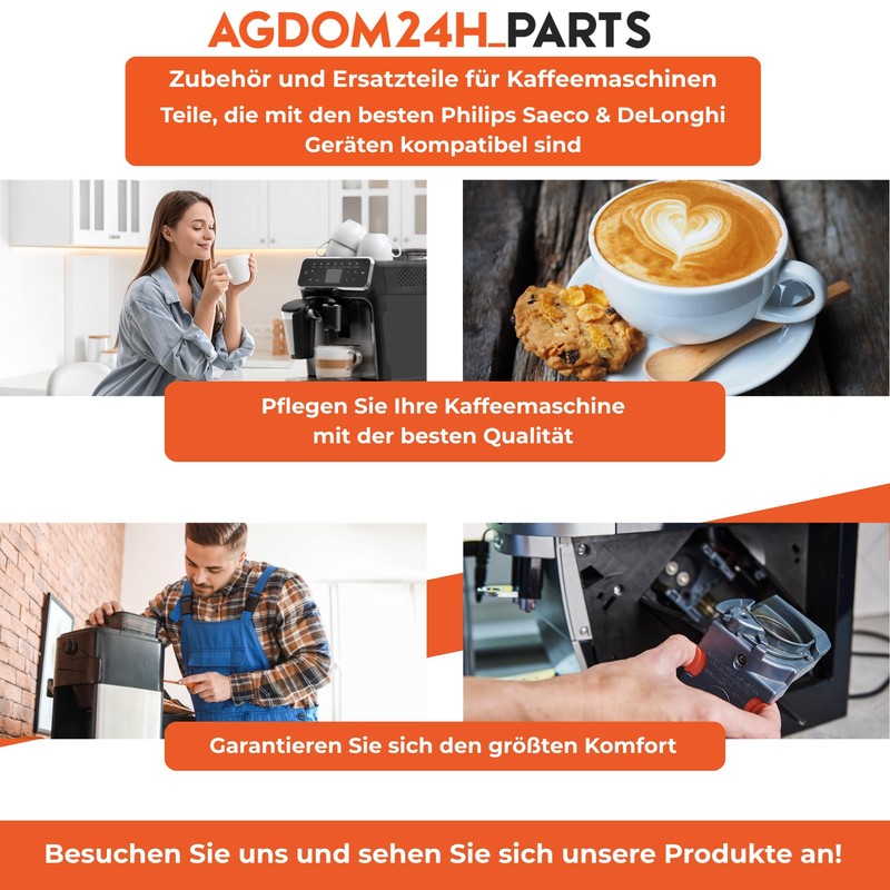 4 x Milk Suction Hose Compatible with Delonghi Coffee Machines