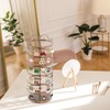 MODOWEY 6 Tier Rotating Earring Holder Organizer Stand, Adjustable Metal
