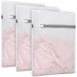 Muchfun 3Pcs Durable Honeycomb Mesh Laundry Bags for Delicates 9 x 12 Inches (3 Small)