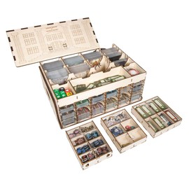 The Broken Token Elder Sign Compatible Arkham Museum Crate - Wooden Storage Box with Multiple Trays and Pockets
