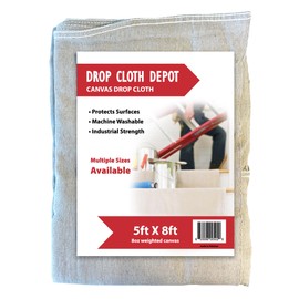 CoverGrip Drop Cloth Depot 8 oz Canvas Safety Drop Cloth - Industrial Strength - 5' x 8'