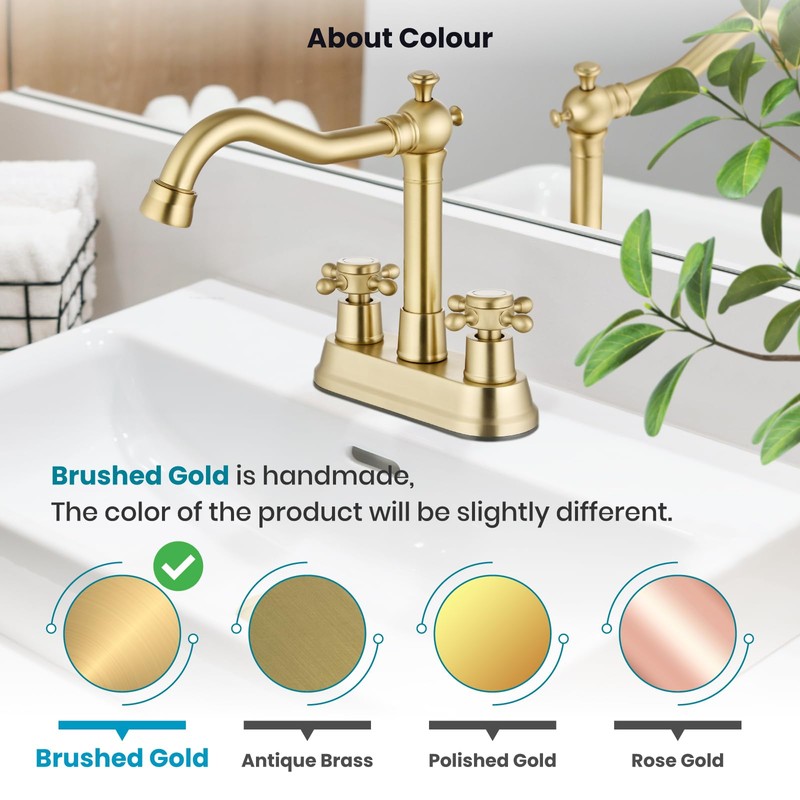 gotonovo 4 Inch Centerset Bathroom Sink Faucet with Double Cross