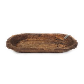 19"-22" Long Industrial Farmhouse Decorative Wood Dough Bowl - Farmhouse Rustic Bowl- The Industraial Durango